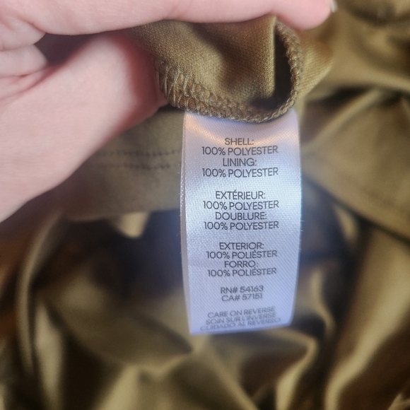 Tommy Hilfiger Olive Green Floral Chiffon Shift Dress Lace Size 14 - Picture 7 of 10